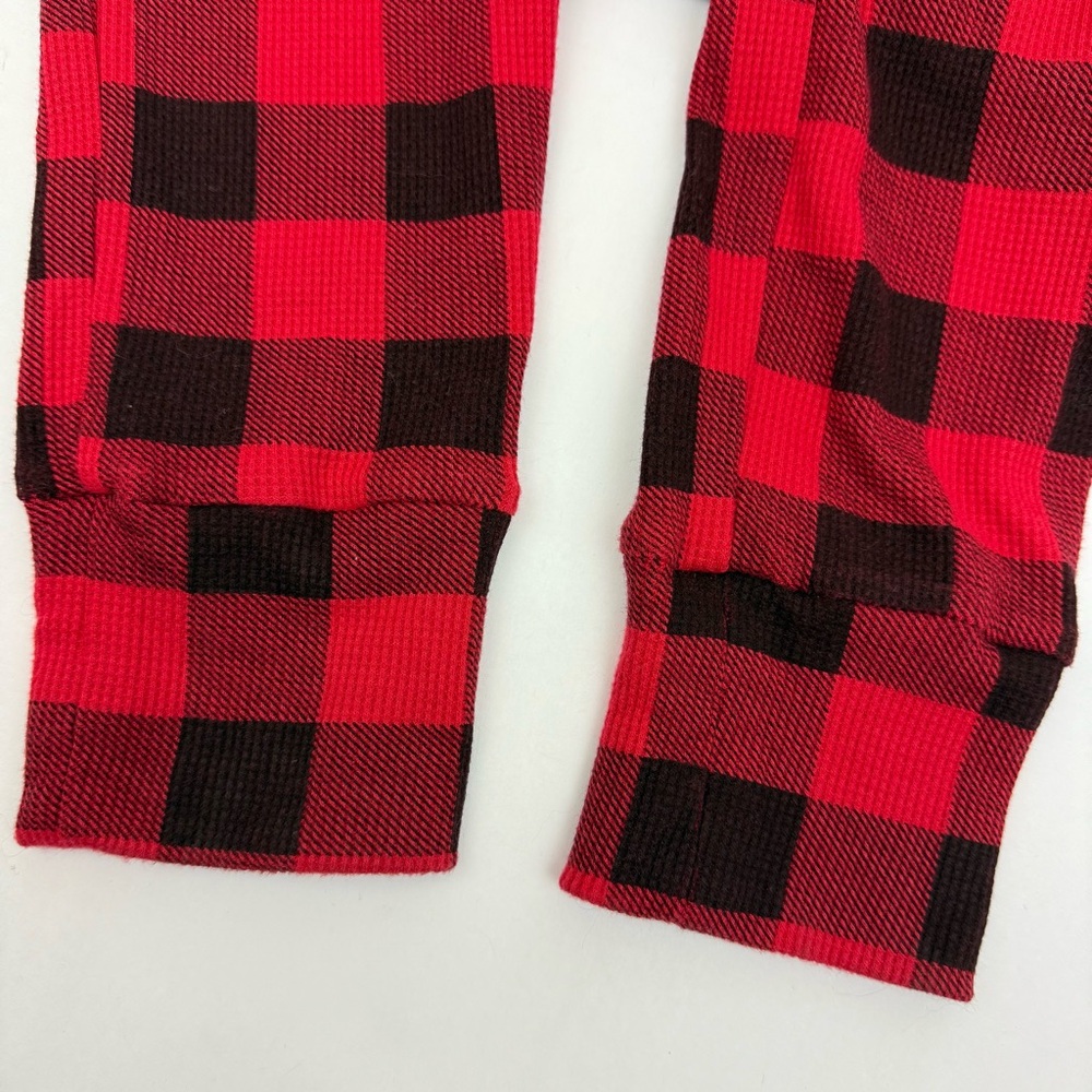 PINK Victoria’s Secret Thermal Sleep Onesie Buffalo Check Plaid Red Black - Picture 6 of 8